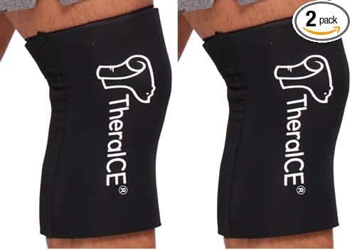 TheraICE Knee Ice Pack Wrap, Cold Compression Sleeve (Pack of 2)