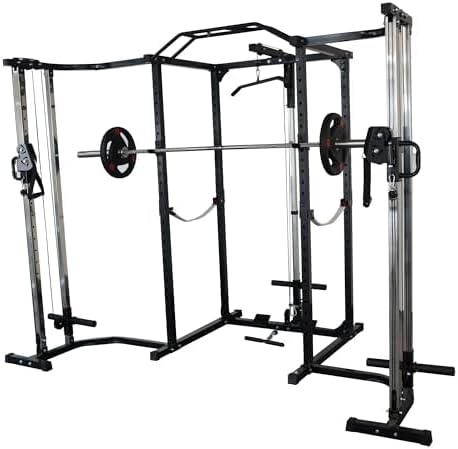 Fitvids Multiple Specifications Power Cage Squat Rack, Includes J-Hooks and Safety Straps, Other Optional Accessories