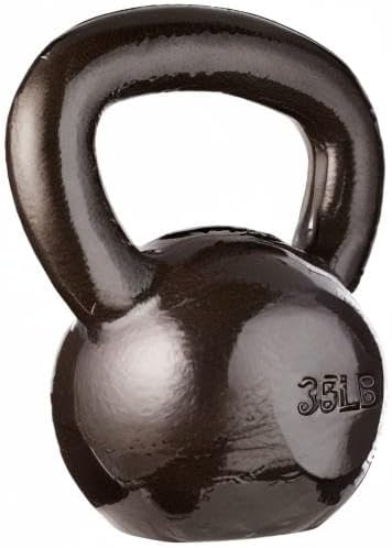 Amazon Basics Cast Iron Kettlebell for Strength Training, Textured Wide Handle, Black