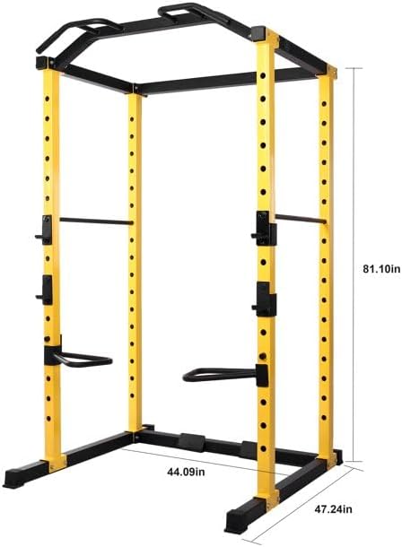 Fitvids Multiple Specifications Power Cage Squat Rack, Includes J-Hooks and Safety Straps, Other Optional Accessories