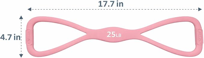 AZALEA Figure 8 Resistance Bands, Silicone Stretch Bands with Handles | 2 Pack Figure 8 Resistance Bands, Non-Slip Grip, 15LB 25LB Resistance for Arms, Back, Legs, Glutes, Yoga Pilates Home Workout