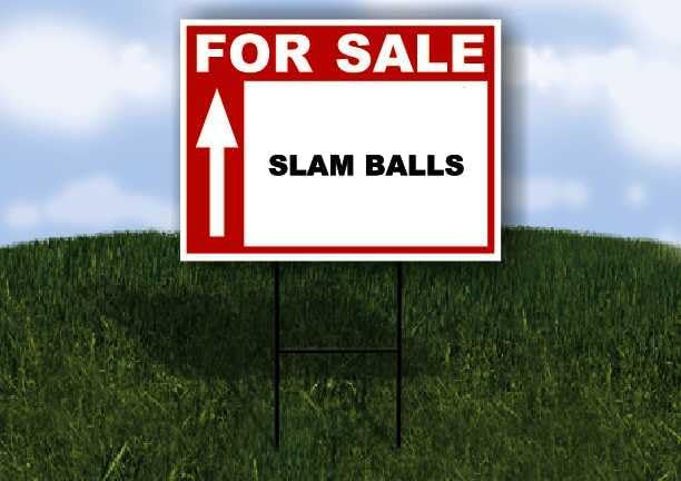 SLAM BALLS For Sale UP ARROW white Red Black 1 Single Sided 18x24 in Yard Road Sign w/stand
