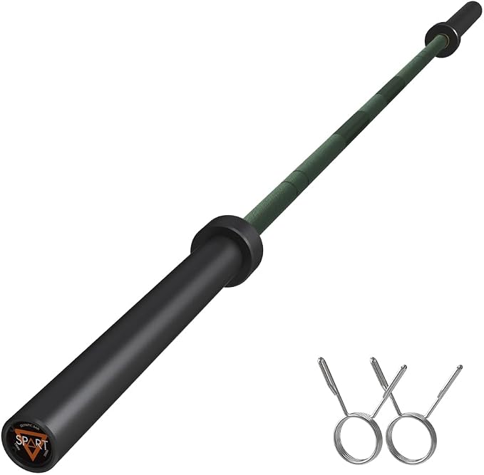 7FT Olympic Barbell Bar with Weight Plate Set Combo, Solid Olympic Bar with Bearings, 700Lbs Capacity Weight Bar for Home Gym Strength Training, Weightlifting, Powerlifting, Fit for 2" Olympic Plates