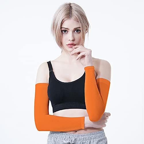 KUHNMARVIN 2 Pairs Arm Sleeves Compression UV Protection Cooling Sun Sleeves Tattoo Cover Up Basketball Arm Sleeves Football