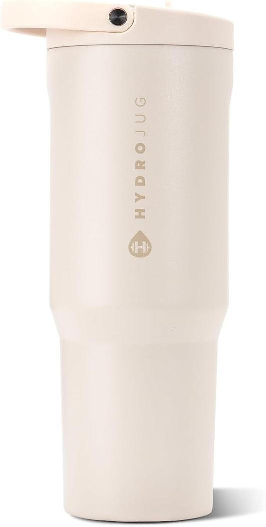 HydroJug Sport 40 oz Insulated Stainless Steel Water Bottle, Cream