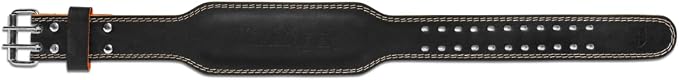 Harbinger Padded Leather Contoured Weightlifting Belt - 4" or 6” Width - Interior Suede Lining & Foam Cushioning - Heavy-Duty Dual Prong Steel Roller Buckle - for Lifting Support