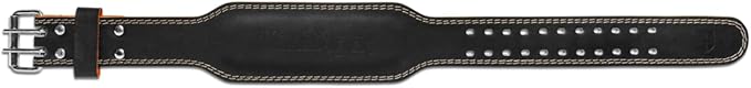 Harbinger Padded Leather Contoured Weightlifting Belt - 4" or 6” Width - Interior Suede Lining & Foam Cushioning - Heavy-Duty Dual Prong Steel Roller Buckle - for Lifting Support