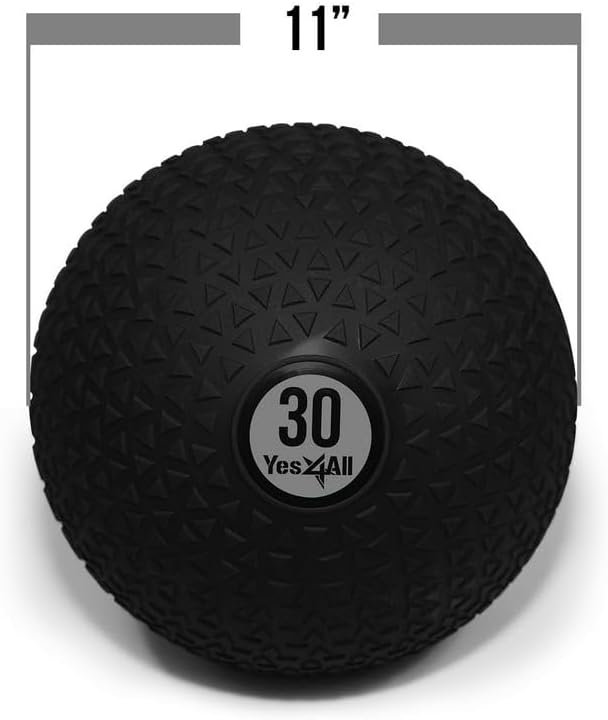Yes4All Slam Balls, 10-40lb Weighted Ball Weight, Durable PVC Sand Filled Workout Dynamic Slam Ball for Strength Training, Triangle, Black, 30lbs