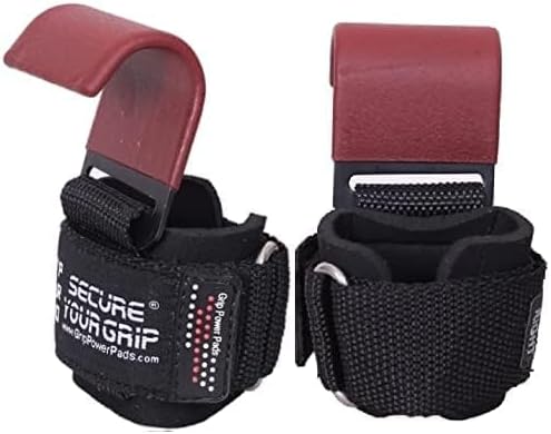Weight Lifting Rod Hooks Heavy Duty Wrist Wraps Power Weight Lifting Training Gym Grips Straps Set of 2