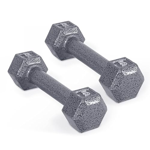 CAP Cast Iron Hex Dumbbells, Hand & Free Weights, Singles & Pairs