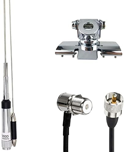 Mobile Radio Quad Band ANT-7900D Antenna 144/220/350/440MHz | for QYT KT-7900D Car Radio Includes RB400 Bracket Clip and 16.4FT Antenna Cable