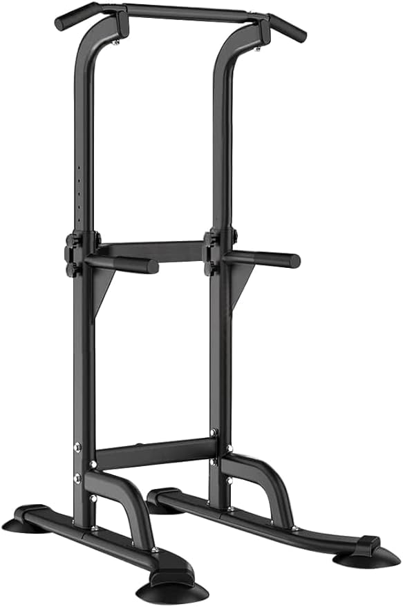 SogesHome Multi-Function Power Tower Pull Up Bar Dip Station for Home Gym | Height Adjustable PullUp Dip Stand, Full Body Strength Training Equipment, Fitness Workout for Push Ups Dips, 330LB Capacity