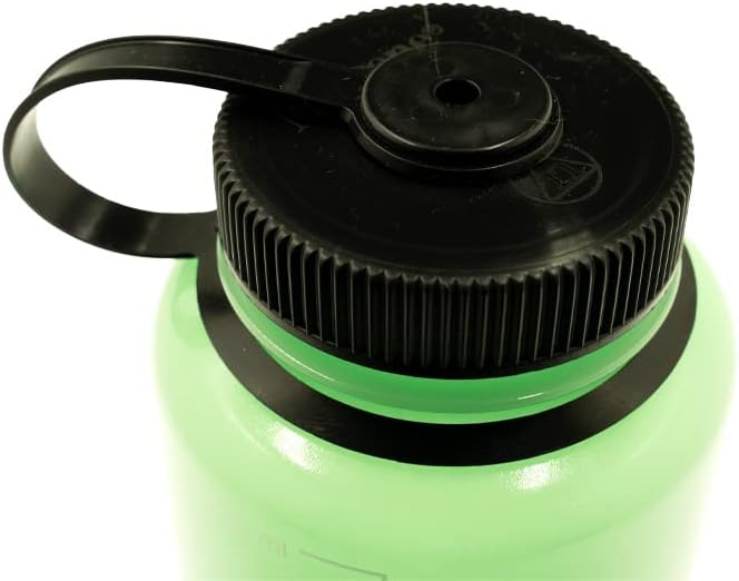 Nalgene 48 oz Wide Mouth Silo Water Bottle, Glow Green | BPA-Free, Durable & Lightweight, Leak Proof, Dishwasher Safe, Large Reusable Plastic Bottle for Hiking, Gym, Work & Travel