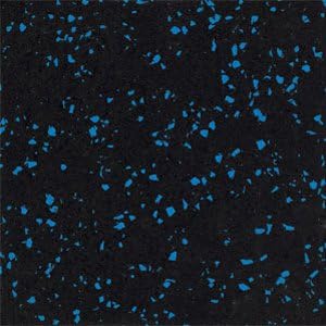 American Floor Mats Fit-Lock 3/8 Inch Heavy Duty Rubber Flooring - Interlocking Rubber Tiles (24" x 24" Tile) 10% Blue 14' x 20' Set (70 Tiles Total) - Exercise Mats, Home Gym Sets