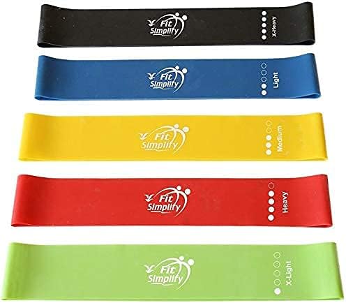 Fit Simplify Resistance Loop Exercise Bands and Tube Bands with Handles, Ankle Straps and Door Anchor