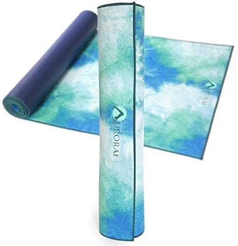 AURORAE Synergy 2in1 Hot Yoga Mat with integrated Non Slip Microfiber Towel. No Slipping No Bunching/Odor Patent Protected, Machine Washable
