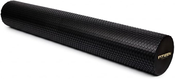 Foam Roller for Muscle Massage, Stiff Back Pain Relief, Physical Therapy, Deep Tissue, Exercise Equipment for Home Gym, Stress, Yoga, Pilates for the Fit Citizen (Black, XL 36 x 6 inches)