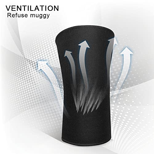 Knee Compression Sleeve For Women Men, Knee Braces for Knee Pain, Running Knee Brace, Knee Support For Knee Joint Pain (White edge)