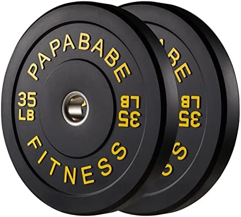 2" Bumper Plates Set Olympic Weight Plates for Barbell Strength Training | Papababe 2Inch Weights Plates Set, Floor Protective Plates, 20-600lbs Rubber Bumper Plates for Weightlifting, Bench Press