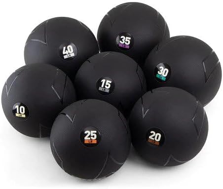 SMAI Slam Ball - Heavy-Duty Rubber, Sand-Filled - Durable, Pliable, and Tacky - Medicine Ball for Drops, Throws, Slams, and Full Body Workouts