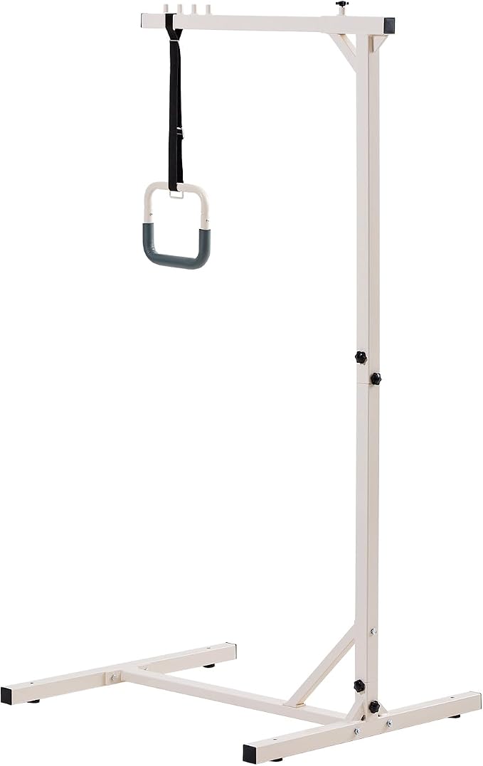 VEVOR Trapeze Bar for Bed Mobility, Heavy-Duty Steel Free Standing Trapeze Bar 250 LBS Weight Capacity, Hospital Bed Pull Up Assist for Elderly & Disabled, Ideal for Hospitals, Nursing Home, Home Care