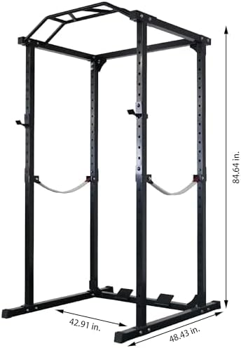 Fitvids Multiple Specifications Power Cage Squat Rack, Includes J-Hooks and Safety Straps, Other Optional Accessories