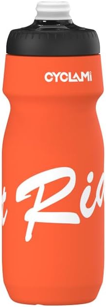 Bike Water Bottle 22oz/650ml Cycling Squeeze Water Bottle BPA Free Leakproof Easy-Squeeze Sports Bottles for Bicycle Gym Camping Hiking Vitality Orange