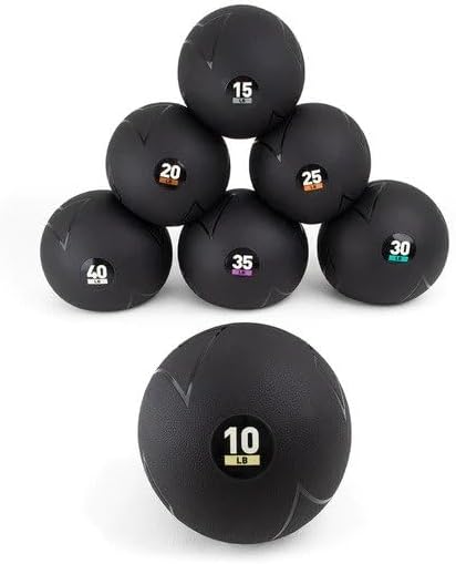 SMAI Slam Ball - Heavy-Duty Rubber, Sand-Filled - Durable, Pliable, and Tacky - Medicine Ball for Drops, Throws, Slams, and Full Body Workouts