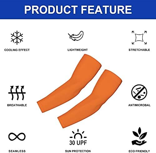 KUHNMARVIN 2 Pairs Arm Sleeves Compression UV Protection Cooling Sun Sleeves Tattoo Cover Up Basketball Arm Sleeves Football