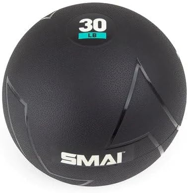 SMAI Slam Ball - Heavy-Duty Rubber, Sand-Filled - Durable, Pliable, and Tacky - Medicine Ball for Drops, Throws, Slams, and Full Body Workouts