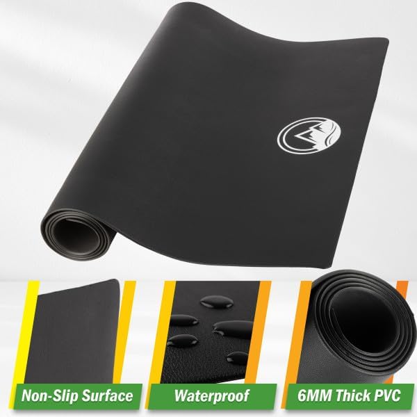 Treadmill & Exercise Equipment Mat – Non-Slip, Waterproof Pad for Bike, Walking Pad, Elliptical or Home Gym – Noise-Reducing Workout Floor Protector by Wakeman