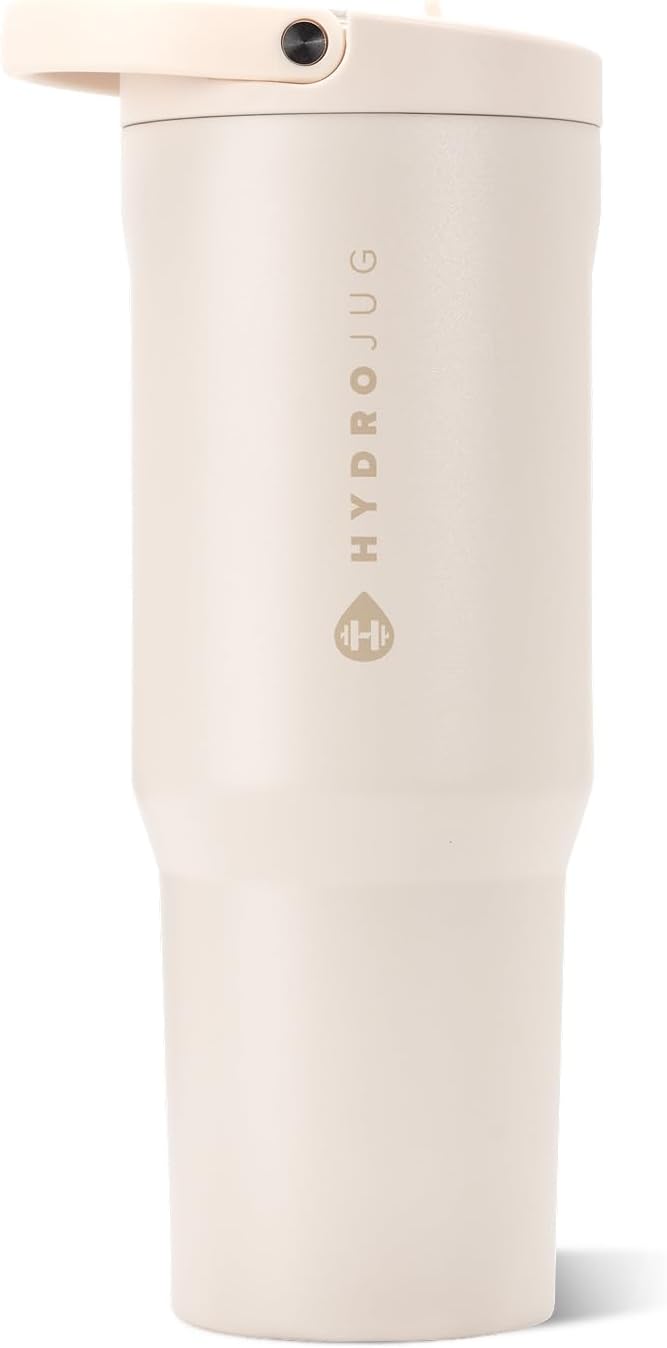 HydroJug Sport 32 oz Insulated Stainless Steel Water Bottle, Cream