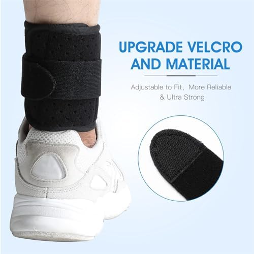 Adjustable Drop Foot Brace Foot Up AFO Brace Unisex Fits for Right/Left Foot Orthosis Ankle Brace Support, Improve Walking Gait, Effective Relieve Pain for Achilles Tendon (Black)