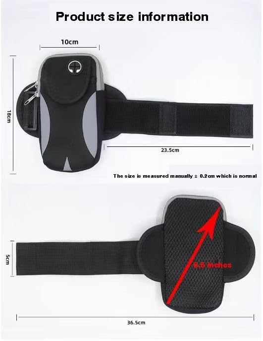 Phone Holder for Running Armband Cell Phone Holder for iPhone 11 12 13 14 15 Pro Max XS X XR 8 7 6 Plus SE/Samsung Galaxy/Key,Waterproof Sliver-Black Arm Band Fit Sport/Exercise/Workout Pouch Sleeve