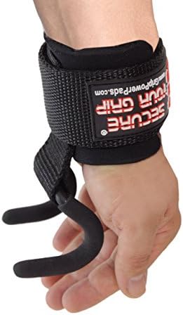 Weight Lifting Rod Hooks Heavy Duty Wrist Wraps Power Weight Lifting Training Gym Grips Straps Set of 2