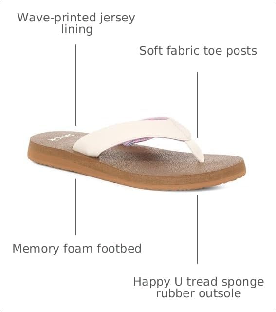 Sanuk Yoga Mat II | Flip Flops for Women | Yoga Sandals For Women | Women's Beach Sandals | Memory Foam Footbed