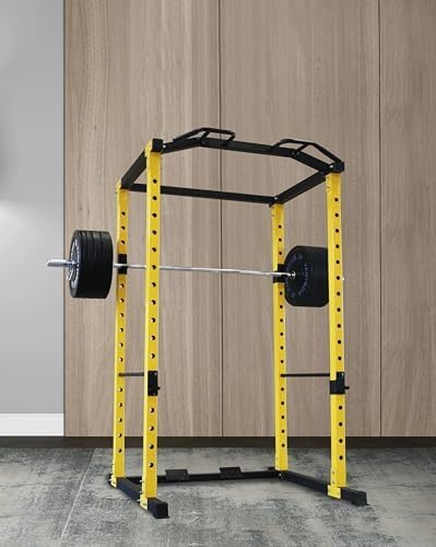 Fitvids Multiple Specifications Power Cage Squat Rack, Includes J-Hooks and Safety Straps, Other Optional Accessories
