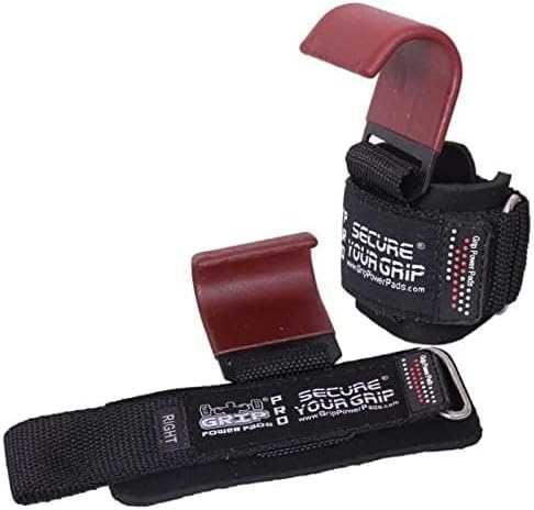 Weight Lifting Rod Hooks Heavy Duty Wrist Wraps Power Weight Lifting Training Gym Grips Straps Set of 2