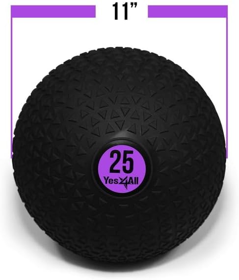 Yes4All Slam Balls, 10-40lb Weighted Ball Weight, Durable PVC Sand Filled Workout Dynamic Slam Ball for Strength Training, Triangle, Black, 25lbs