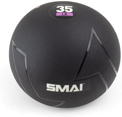 SMAI Slam Ball - Heavy-Duty Rubber, Sand-Filled - Durable, Pliable, and Tacky - Medicine Ball for Drops, Throws, Slams, and Full Body Workouts