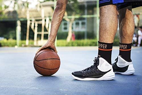 THX4COPPER Infused Compression Ankle Brace, Plantar Fasciitis Socks for Arch Pain, Reduce Swelling & Heel Spurs, Ankle Support - Single