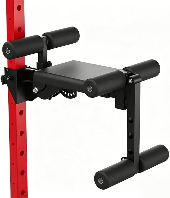 JEEKEE Rack Mounted Leg Extension & Curl Attachment, Compatible with 1" Hole 2x2/2x3/3x3 Power Racks, Multi-Function Gym Accessory for LAT Pulldown, Chest Row, Leg Training