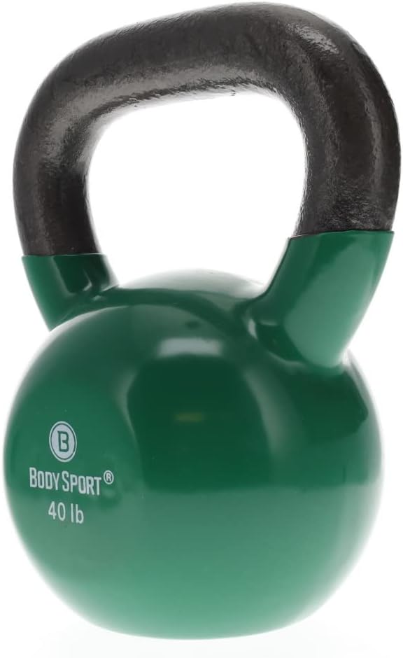 Body Sport Cast Iron Vinyl Coated Kettlebells – Kettlebell for Weight Lifting – Strength Training Kettlebell – Professional Fitness for Gym & At Home