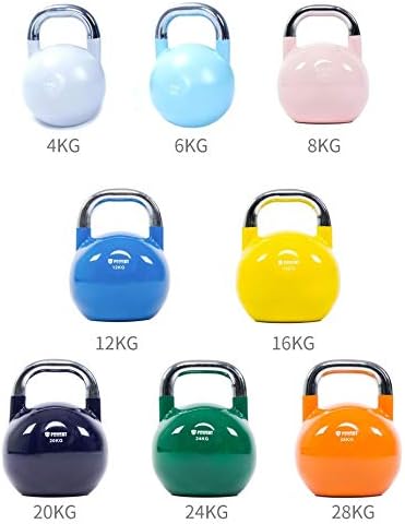 POWERT Competition Kettlebell|Premium Quality Coated Steel|Ergonomic Design|Great for Weight Lifting Workout & Core Strength Training& Muscle Building|Color Coded|Single