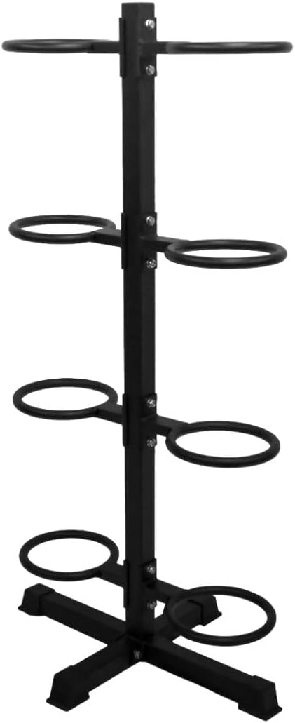 Gronk Fitness Wall Ball Rack | Vertical Gym Ball Storage Stand | Heavy-duty steel rack | Holds 8 wall, slam or soft medicine balls | Compact gym ball holder stand