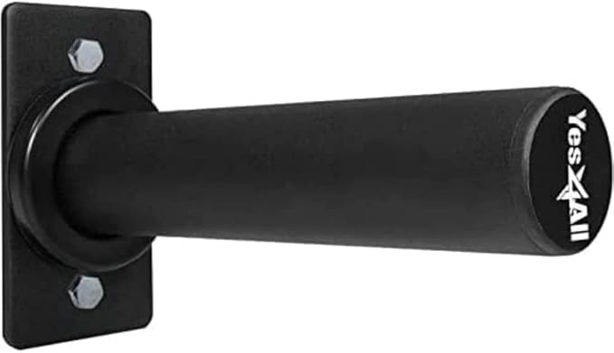 Yes4All Vertical Wall Mounted Olympic Barbell Holder, Barbell Storage Rack, Hanging Barbell Rack for Home Fitness Equipment