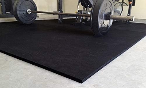 American Floor Mats 1/2in (12mm) Thick Solid Black 4' x 50' Heavy Duty Rubber Rolls, Protective Exercise Mats, Commercial Gym Flooring