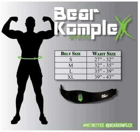 Bear KompleX 4" Straight Weightlifting Belt for at-Home Powerlifting, Squats, Weight Training and More. Low Profile with Super Firm Back for Maximum Stability & Exceptional Comfort
