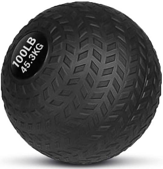 French Fitness PVC Slam Ball, Iron Sand-Filled, No Bounce, PVC Shell, 5-100 lbs, for Cross Training, MMA, Conditioning & Athletic Workouts