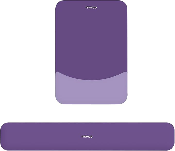 MOSISO Wrist Rest Support Mouse Pad & Keyboard Set, Imperial Purple | Rectangular Ergonomic Mousepad, Non-Slip Base, Home/Office Pain Relief & Easy Typing, Neoprene Cloth & Raised Silicone Lining